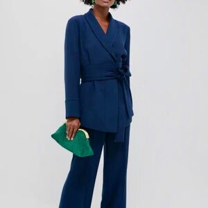 Navy Octavia Wrap Blazer